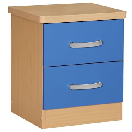 Kd Cindy Faux Wood 2 Drawer Nightstand, Blue - 20 x 17 x 16 in. KD3364659